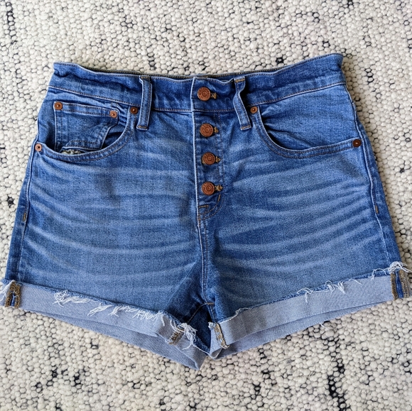 Madewell High-Rise Denim Boyshorts: Button-Through Edition - Picture 2 of 6